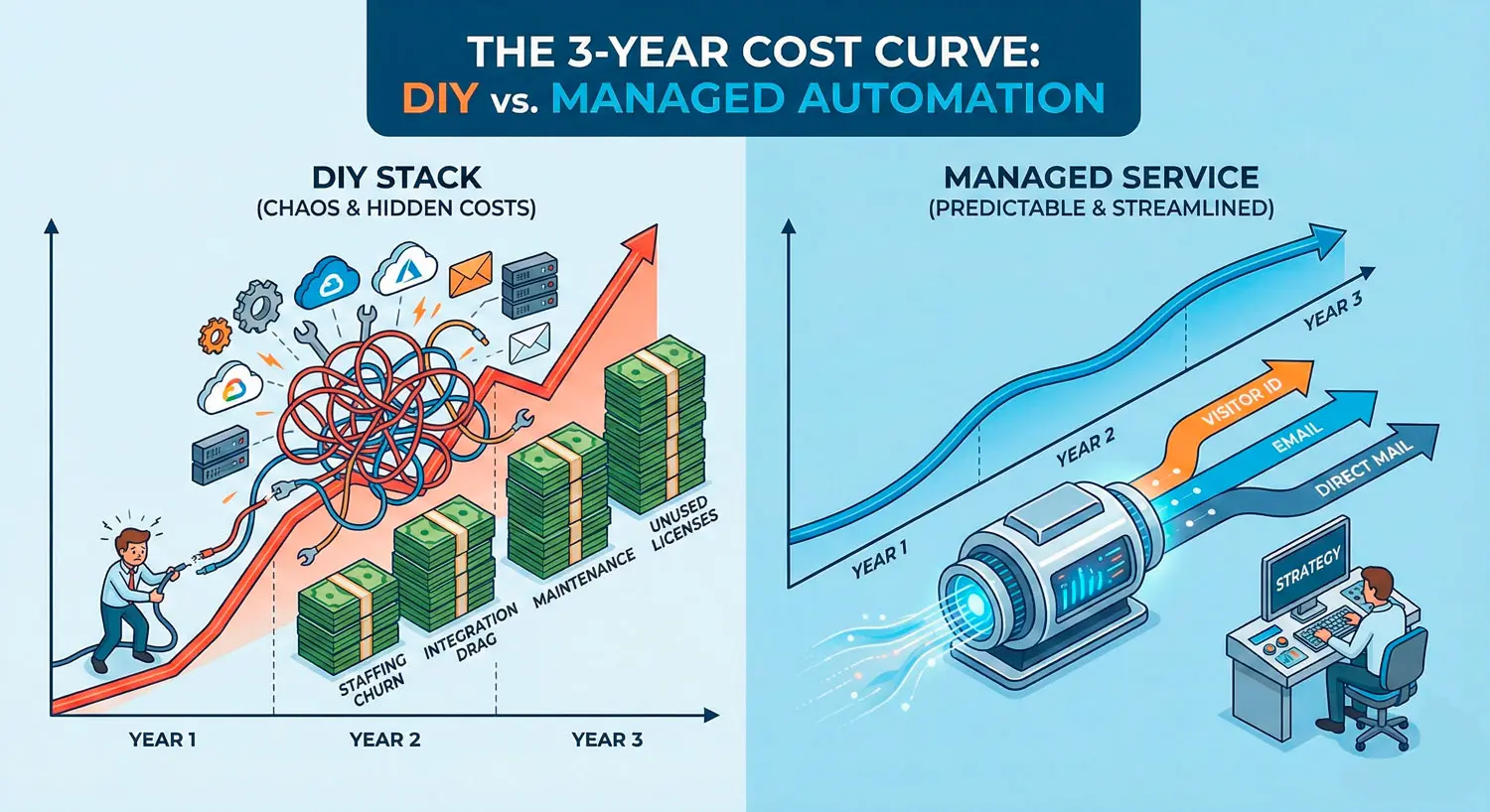 DIY vs Managed Automation: The 3-Year Cost Curve